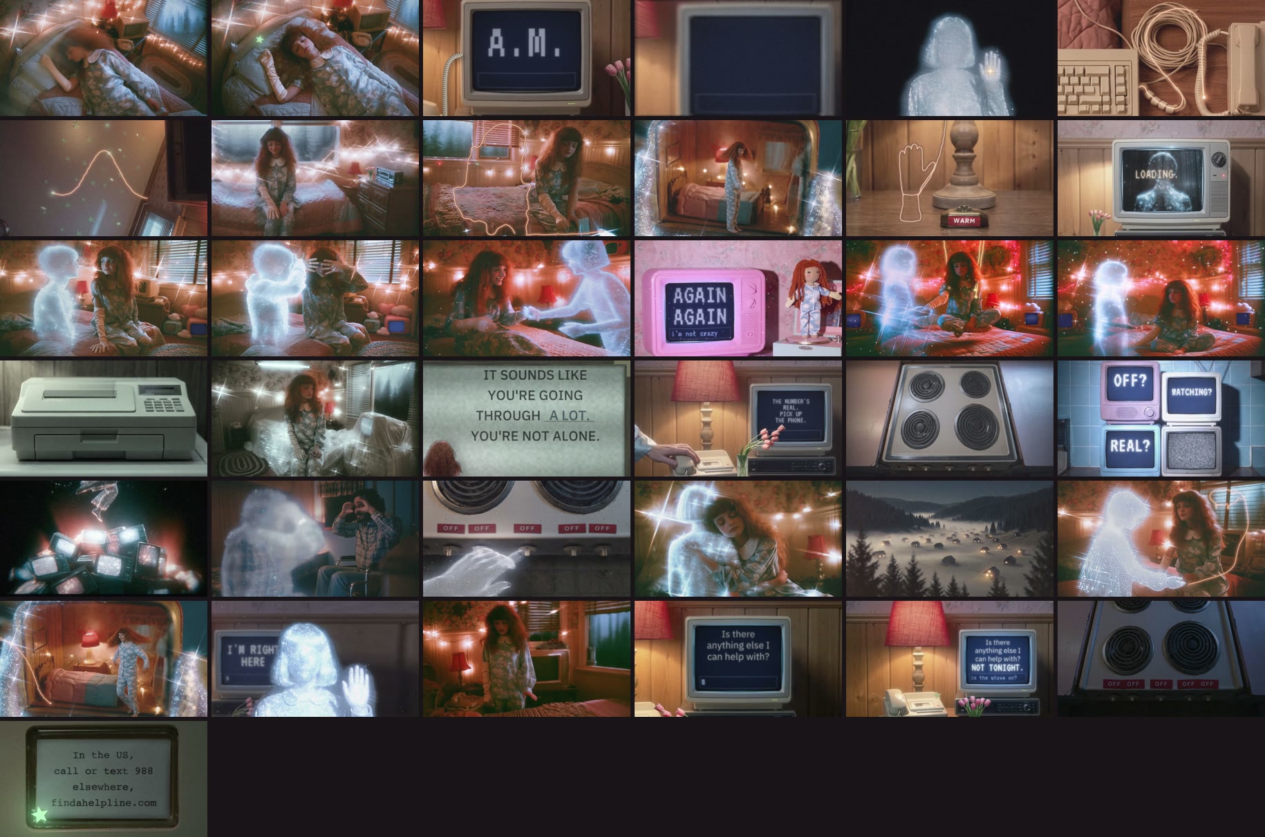 A contact sheet of frames from the whole film